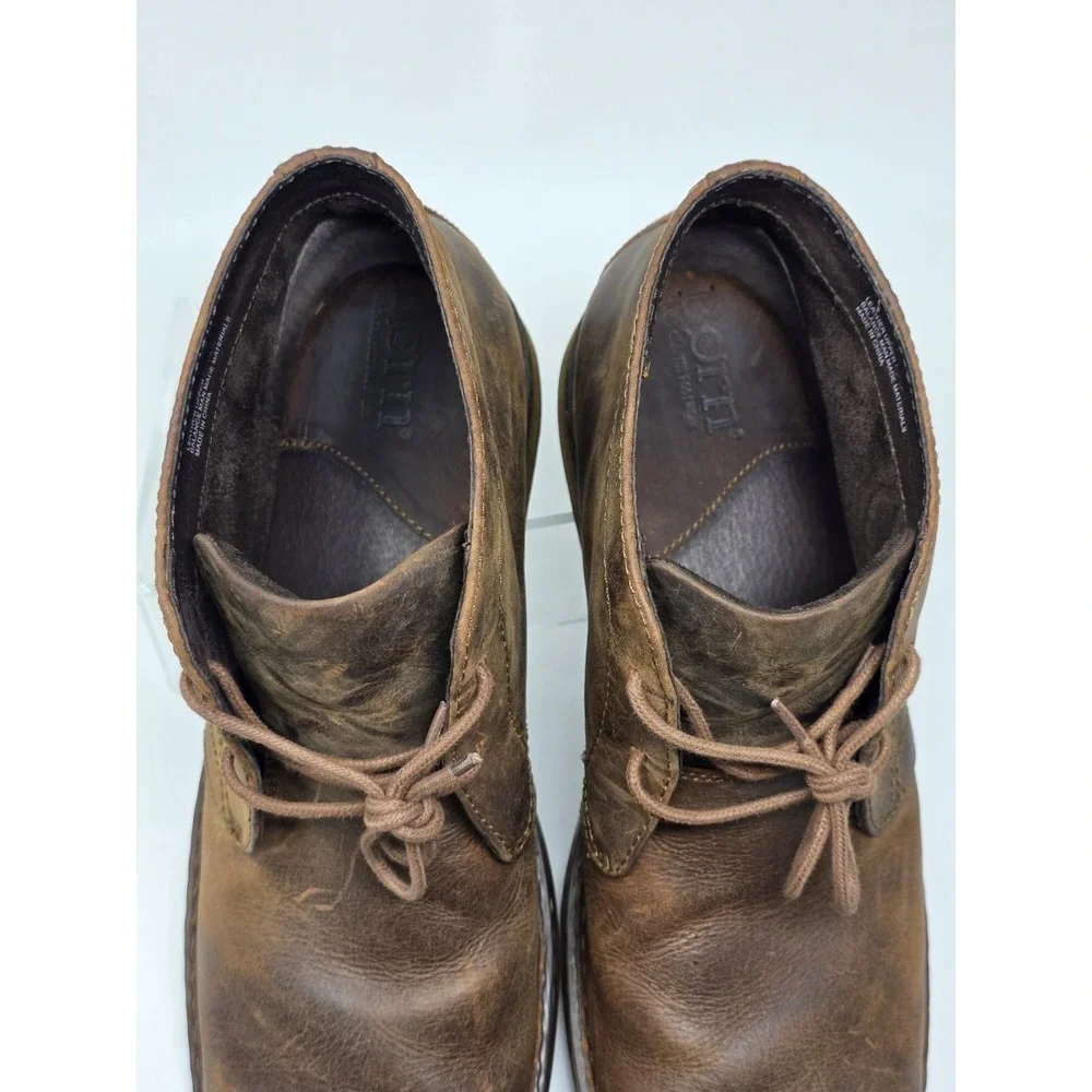 Born Harrison Men's Leather Casual Distressed Chukka Boot Sz 14M Brown Pre-owned